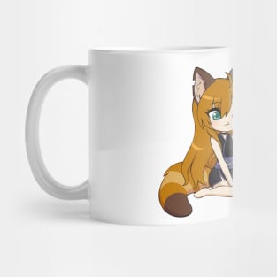 Chibi neko eating meat Mug